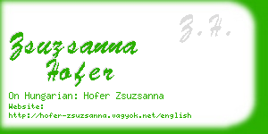 zsuzsanna hofer business card